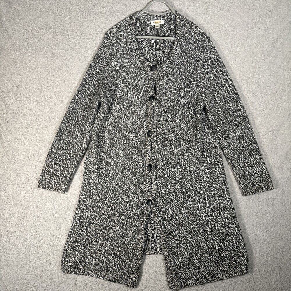Talbots Knit Sweater Women's Plus Sz 1X Lambs Wool Angora Button Long Coat Cozy